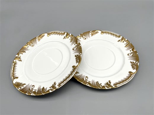 Vintage Thun Porcelain Underplates 19.5 Cm | Czech Soup Saucers | White & Gold Bohemian Tableware - Etsy