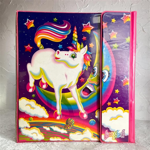 Vintage 1990’s Lisa Frank Unicorn Tri-fold Binder --1990s Nostalgia --lisa Frank Collector **READ CONDITION - Etsy