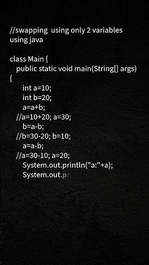 Swap Two Numbers Without a Third Variable in Java
