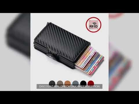 Rfid Men Credit Card Holder Wallets Luxury Carbon Fiber Slim Mini Wallet 14 Bank Cardholder Case Sma