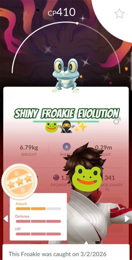 Shiny Froakie (With Background) evolution in Pokémon Go! 🐸🥷✨️ #shorts #pokemongo (👍🏽 & Subscribe!)