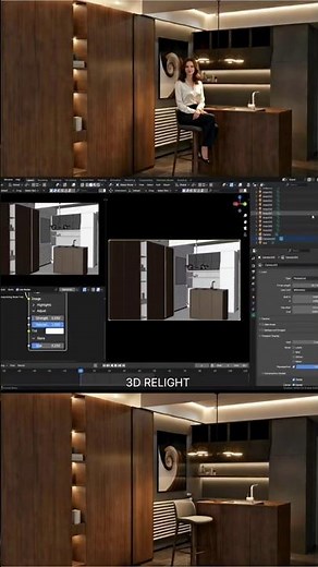 3D Relighting in Blender – Interior Lighting Transformation (ArchViz)