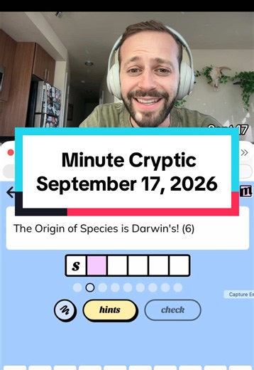 Minute Crypric September 17, 2026 #crossword | minute cryptic