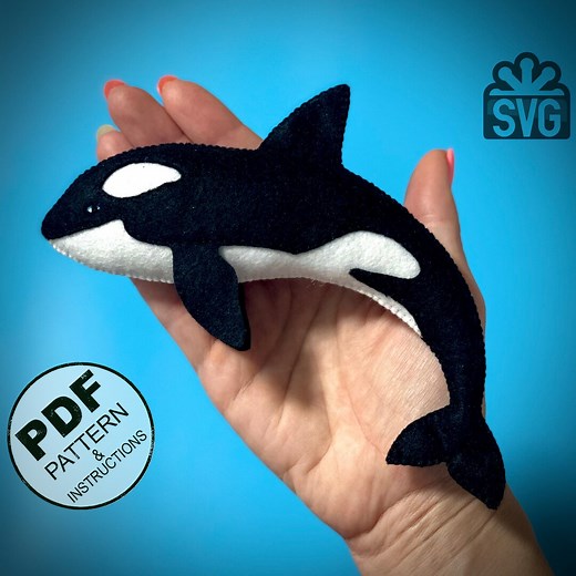 Orca Sewing Pattern PDF and SVG. Ocean Animals Pattern. Whale Killer DIY. Sea Animals. Felt Toys Sewing Pattern. Ocean Decor. Coastal Decor. - Etsy