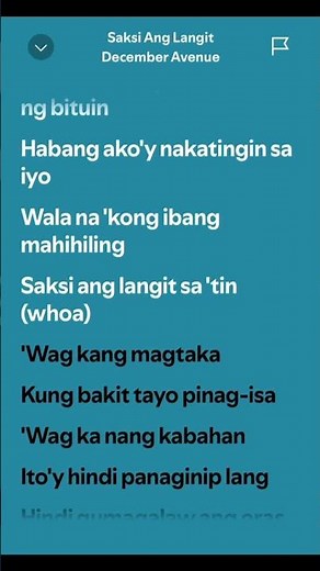 Saksi Ang Langit | December Avenue | Short Lyrics