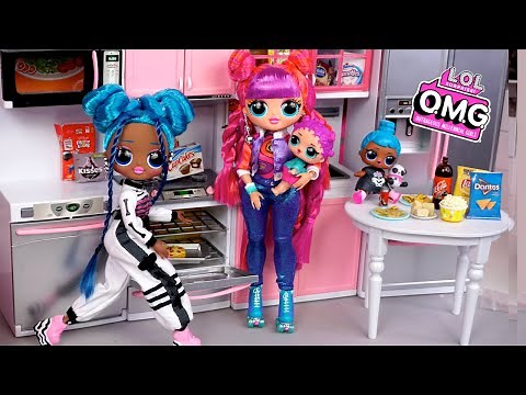 LOL OMG Doll Family Slumber Party with Little Sisters - Titi Toys Barbie Story