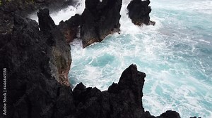 Ocean Waves at Laupahoehoe Point on the Big Island in Hawaii.