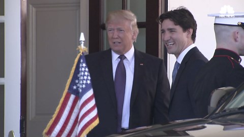 Trump Greets Trudeau With Handshake at White House