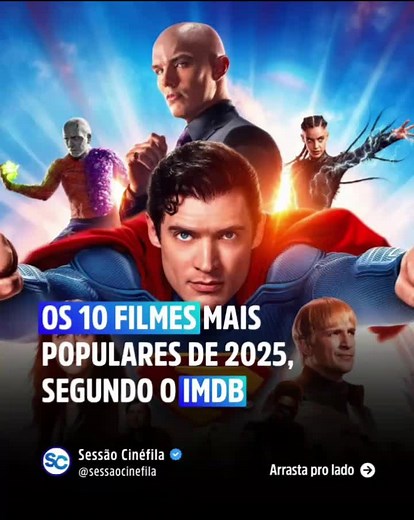 Estes foram os dez filmes mais populares de 2025, segundo o site IMDb. Assistiu todos? #foryoupage #filmes #listas #cinema #imdb