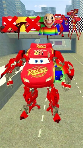 Mcqueen Phases Pou vs Evil Baldi Behind The Wheel Challenge Big City #garrysmod
