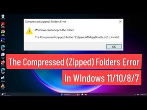 The Compressed (Zipped) Folders Error In Windows 11/10/8/7