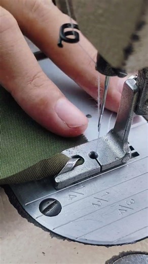 sewing the edge of the fabric using a special foot #sewing
