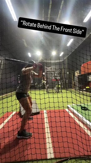 “Rotate Behind The Front Side”🔥 The slant board can be a great tool to help hitters understand how to rotate from the back side and not push from it.