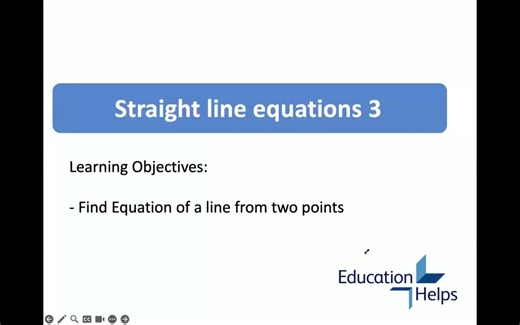 4) Find Equation of a line from two points
