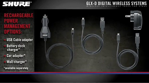 Shure GLXD16 Rechargeable Wireless System for Guitarists and Bassists with GLXD6 Digital Guitar Pedal Receiver, GLXD1 Bodypack Transmitter and WA305 Instrument Cable