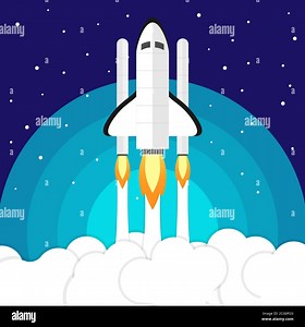 Space shuttle rocket icon. Space travelling or startup concept. Vector illustration Stock Vector Image & Art - Alamy