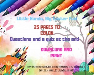 Easter Coloring Pages: Bunnies, Chicks, Ducks - Kids Activity (printable) - Etsy