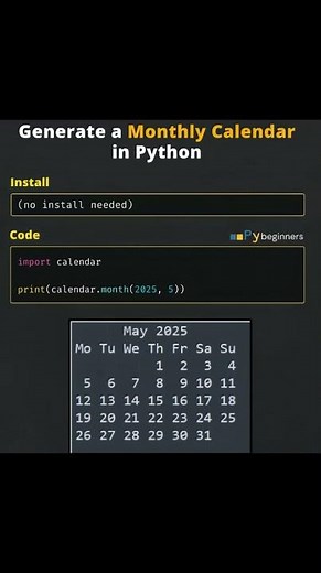 calendar in python project source code 😯💀