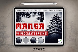 Manga Brushes for Procreate, Halftone Procreate Brushes, Manga Comic Procreate Brush Set, Procreate Manga Lineart Brushes, Procreate Anime - Etsy
