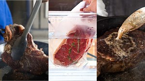 Is there a single way to cook a steak that's better than all the others? We took a look at the three most common methods: sous vide, reverse-seared, and butter-basted. FULL STORY: http://bit.ly/2Ov4IFV | Serious Eats