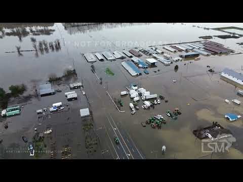 12-14-2025 Auburn/Kent, WA - Widespread Flooding - Highways Inundated - Drone Video