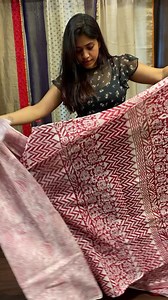 12K views · 308 reactions | **SOLD OUT** Garnet red and Pearl white shade block printed cotton saree. Code 14507 For queries WhatsApp 9846355800 | AshimaFashionstore | Facebook