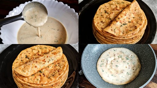 Chilli garlic paratha with liquid dough in 5 mins🔥 #liquiddoughparatha #trending #paratharecipe #paratha #rotiwithliquiddough #parathawithliquiddough #garlicparatha #quickrecipe #tortilla #kitchenflames Ingredients: 1 cup wheat flour 1 cup maida 1-2 tbsp chopped garlic 1 tbsp red chilli flakes 1 tbsp coriander leaves 2 tbsp desi ghee or butter Salt to taste Water as required Easy way of making Tortillas, Wheat flour crepes, Crepes, Homemade crepes, Healthy recipes, Crepes without all purpose fl