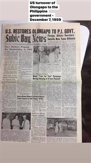 2.4K views · 41 reactions | The Subic Bay news headline on December 7, 1959 about the US government’s turnover of the Olongapo US Naval Reservation to the Philippine government (photos courtesy of Jerry and Carolyn Malson) | TAGA GAPO KA BA? Olongapo and Subic Bay Memories | Facebook