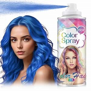 Blue Hair Spray, Temporary Hair Color Spray for Women and Kids, One-Time Use Color Hair Spray for Crazy Hair Day, Temporary Hair Color Wax, Blue Hair Dye for Christmas Halloween Cosplay Party