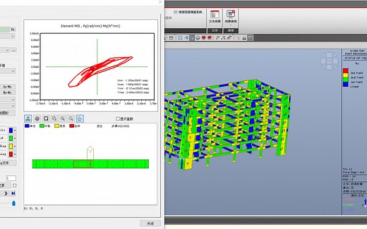 midas gen 框剪结构动弹分析（梁、柱、墙均为纤维模型）