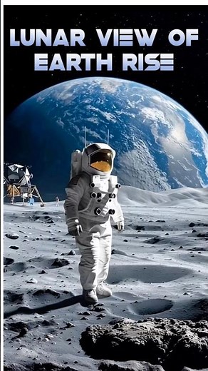 Watch the earth rise over the horizon on the moon. #midjourney #sciencefiction #aiart #space #moon
