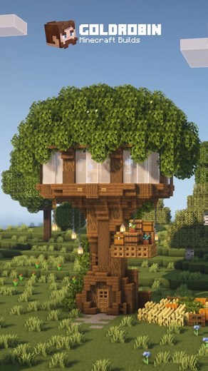 Goldrobin on Instagram: "Minecraft Treehouse 🌳, Tutorial on YouTube: Goldrobin (Link in Bio) #minecraft #minecraftbuilds #minecraftutorial #minecrafthouse #minecraftmemes #minecraftinspiration #minecraftbuild"