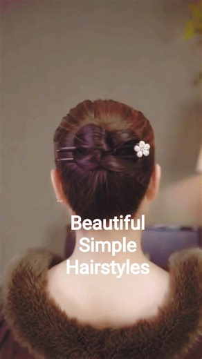 beautiful simple hairstyles tutorial for party 💆❤️#hairstyle #shorts#trending #fashion