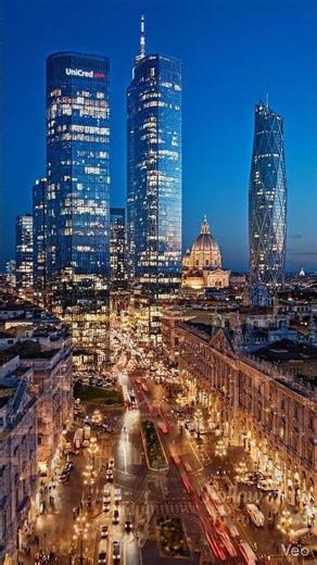 MODERN ITALY cities night skyline. Today Italy is a symbol of culture fashion & history #documentary