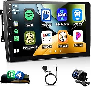 Car Stereo Replacement for 2009-2012 Dodge RAM 1500 2500 3500 Radio Upgrade with Carplay & Android Auto 4+64G Head Unit 10 Inches Touch Screen GPS Bluetooth WiFi FM/RDS Mirror Link Backup Camera SWC