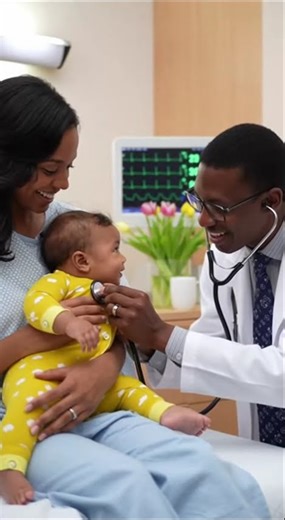 👨‍⚕️ Baby’s First Check-Up! Adorable Smile & Heartbeat Check with Mom & Doctor 😊❤️