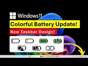 Windows 11’s New Colorful Taskbar Battery Icon | Finally Shows Percentage!