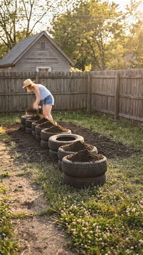 👉 This Tire Garden Grew Real Food 😳🍅 #garden #satisfying #timelapse #shorts #short