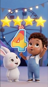 Number 4! ⭐ Count Four Stars | Carnival Numbers
