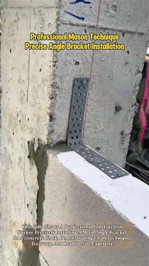 Professional Mason Technique: Precise Angle Bracket Installation