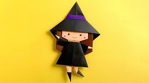 【折り紙】ハロウィン魔女の作り方 – 辻本京子〈粘土とペーパークラフト KOKKO Garden〉