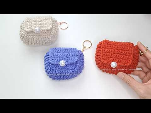 DIY Crochet Small Coin Purse | Crochet AirPod Case Tutorial | Crochet & Crafts Therapy by Chompu