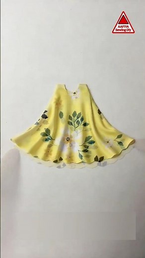 Draw the neckline, side seams, and hem and cut them out.Quick petal skirt cutting, easy to underst