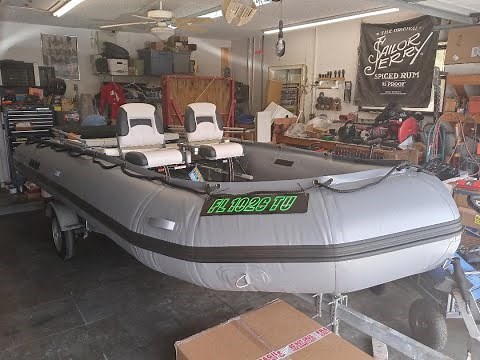Saturn SD518 Inflatable Boat and Trailer Setup