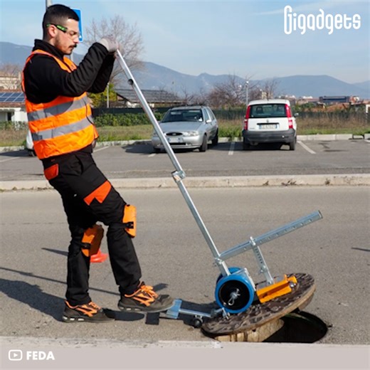 77K views · 606 reactions | This tool makes it easier and safer for operators to handle manhole covers. Liftop Magnetic is a patented manhole opener that utilizes a powerful magnet to safely and efficiently raise and maneuver manhole covers of all shapes and sizes. Developed by Italian company FEDA, Liftop Magnetic has gained widespread popularity among operators worldwide, particularly in areas with challenging terrain or heavy manhole covers. | GIGadgets | Facebook