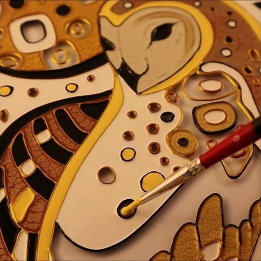 Owls, Stained Glass Painting. DIY idea based on Klimt by Mr.Hi!