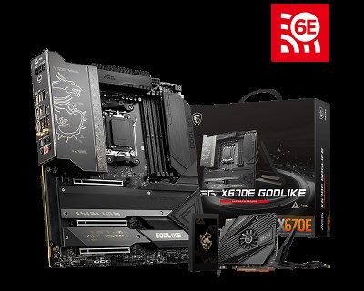 MSI MEG X670E GODLIKE, E-ATX, AMD Ryzen 7000, AM5, 24 2 1 phase, DDR5 PCIe 5.0, 10G LAN, Wi-Fi 6E