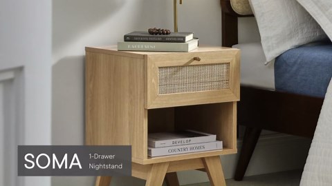Modway Soma Nightstands, Oak, 15.5 x 15.5 x 21.5