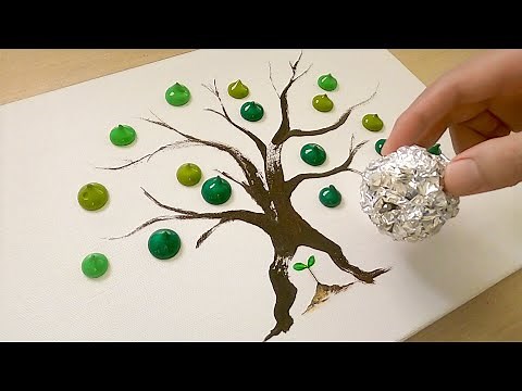 How to Draw a Growing Tree from Sprout / Acrylic Painting