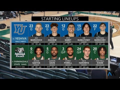 MBB SKYLINE FINALS: Yeshiva Macs vs. Farmingdale State (2/25/24)